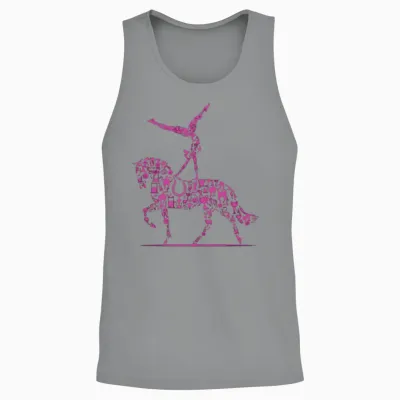 Pink Horse Vaulting Unisex Tank Top - Sport Grey