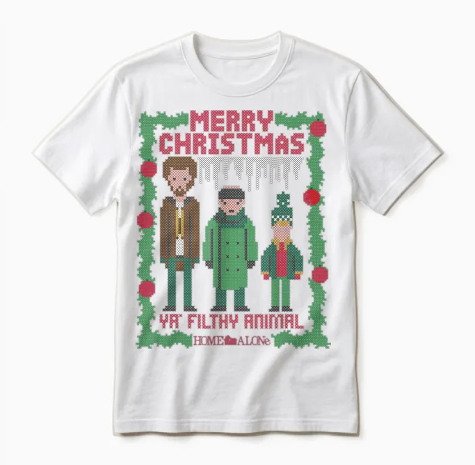 Home Alone Merry Christmas Ya Wet Bandits Ugly Unisex T-Shirt in White