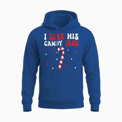 Groovy Family Christmas Couple Matching Funny Tee I Like His Candy Cane I Like Her Peppermint Candies Unisex-Adults Black Short Sleeve T-Shirt Small Unisex Hoodie - Royal