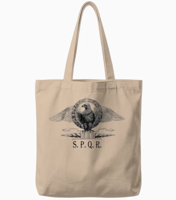 Roman Eagle with Spqr Wildlife Tote Bags in Natural