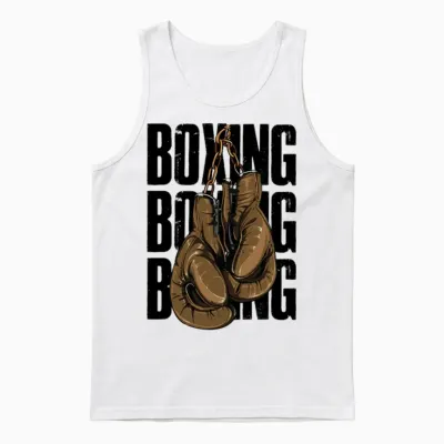 Boxing Gloves Retro Unisex Tank Top - White
