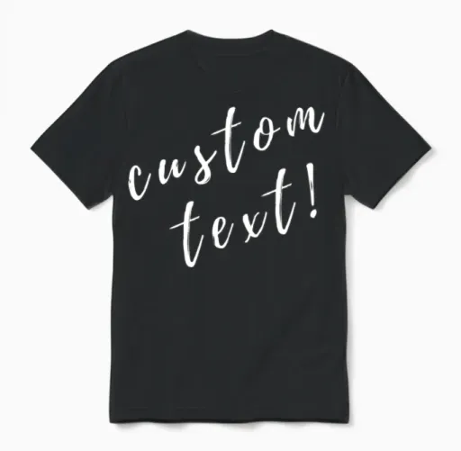 Custom, Custom Text, Personalized, Personalized Unisex T-Shirt in Black