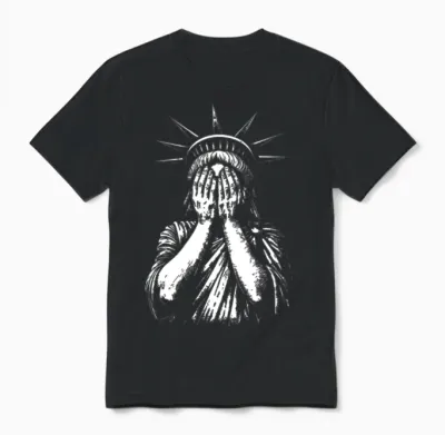 Statue of Liberty in Despair Unisex T-Shirt - Black
