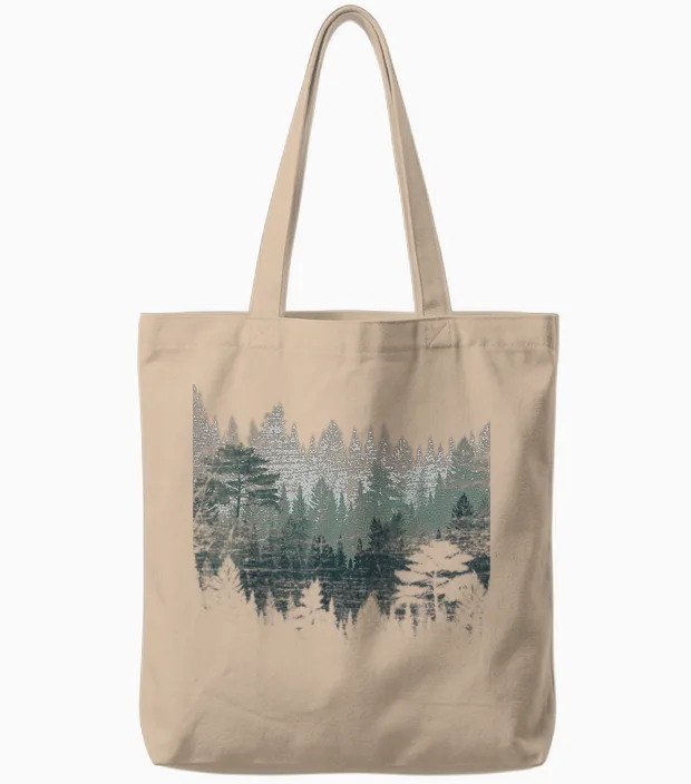 Night Nature Wildlife Trees Outdoor Forest T-Shirt Small Tote Bags in Natural