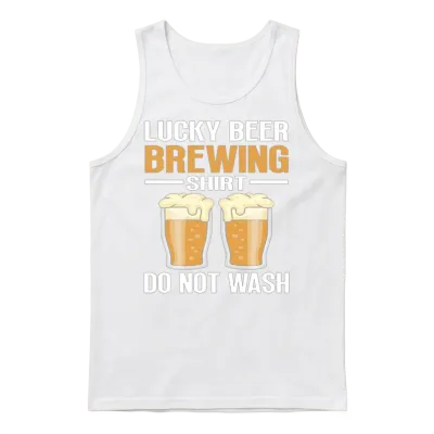Funny Beer Brewing Unisex Tank Top - White