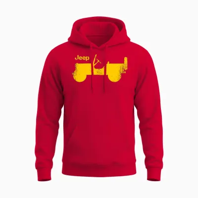 Jeep Willys Profile Unisex Hoodie - Red