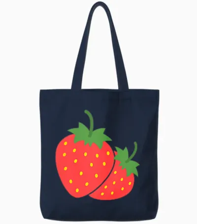 Erdbeer-Taschenhemd Strawberry Art T-Shirt Trendy Tote Bags - Navy