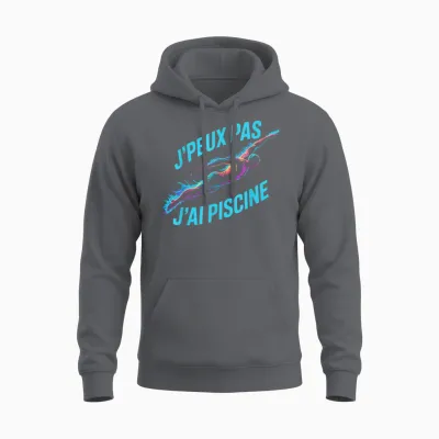 I Can Not I Have Pool Swimming Humor Design Swimming Humor Unisex Hoodie - Charcoal