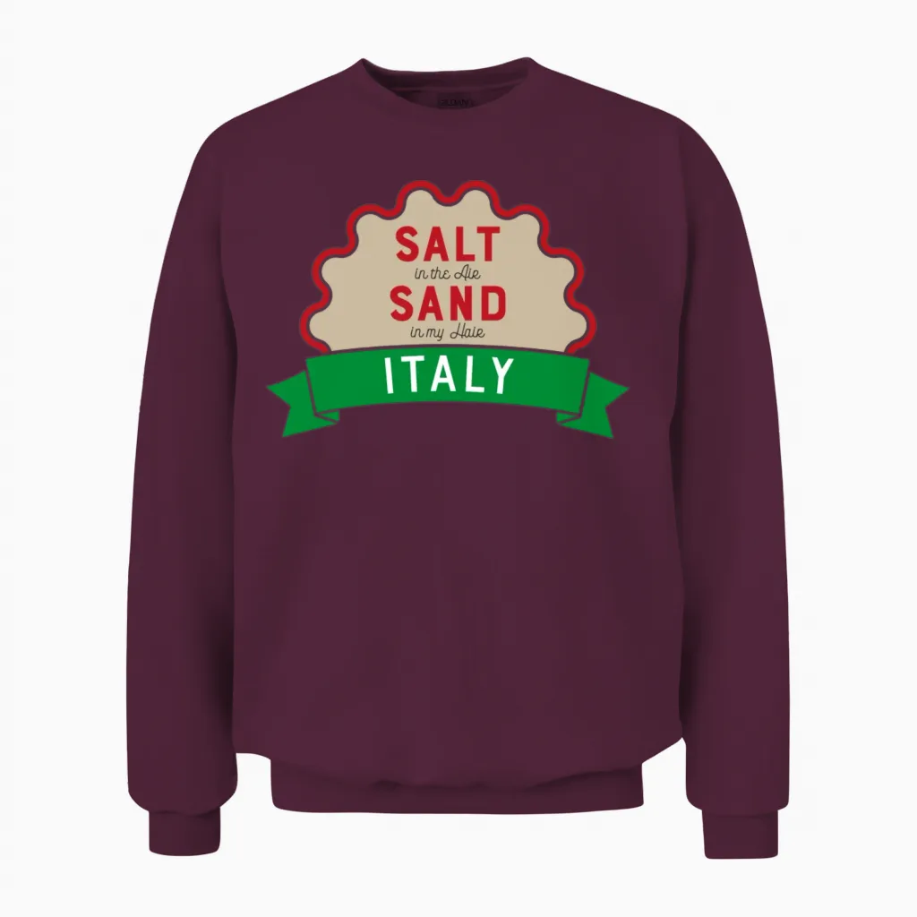 Italy Unisex Sweatshirt in Maroon