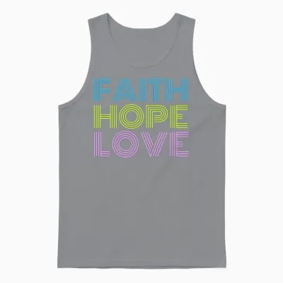 Faith Hope Love Retro Unisex Tank Top - Sport Grey