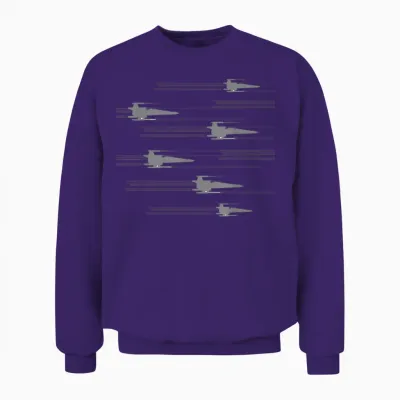 Star Wars X-Wing Starfighters Soar Pattern Unisex Sweatshirt - Purple