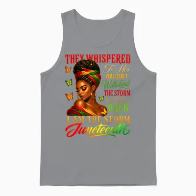 Juneteenth Shirts Women Girls Black African America Freedom Unisex Tank Top - Sport Grey
