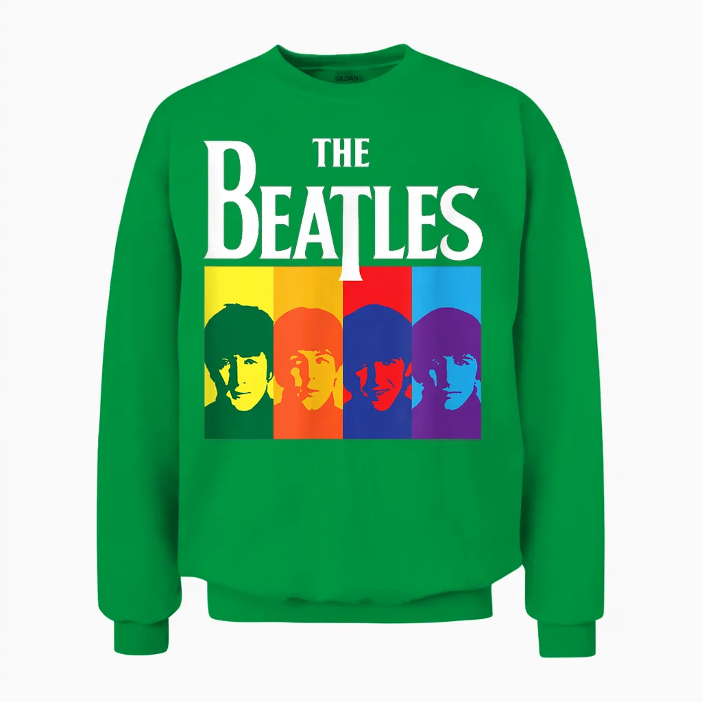 The Beatles - Yellow Submarine Album Colorblock Unisex Sweatshirt in Irish Green