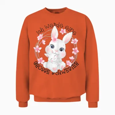 Ich Werde Große Schwester 2026 Unisex Sweatshirt - Orange