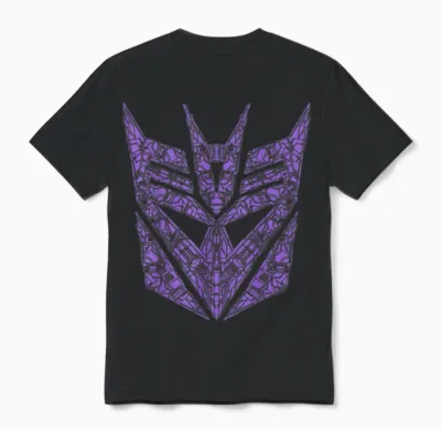 Transformers Decepticons Purple Icon Filled Logo Unisex T-Shirt - Black