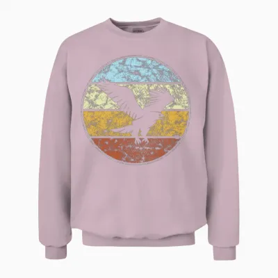 Eagle Retro Unisex Sweatshirt - Light Pink