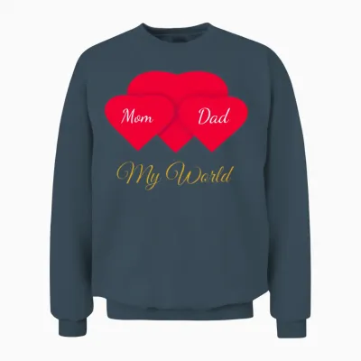 My World: Mom & Dad Emotional Design Unisex Sweatshirt - Dark Heather