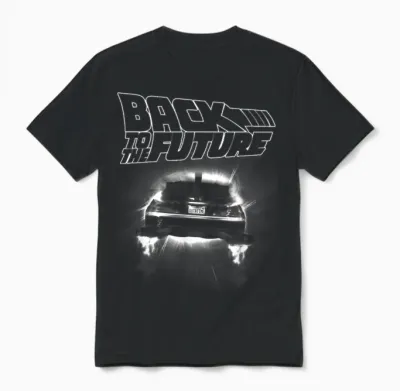 Back to the Future Delorean Fliegt Davon Unisex T-Shirt - Black