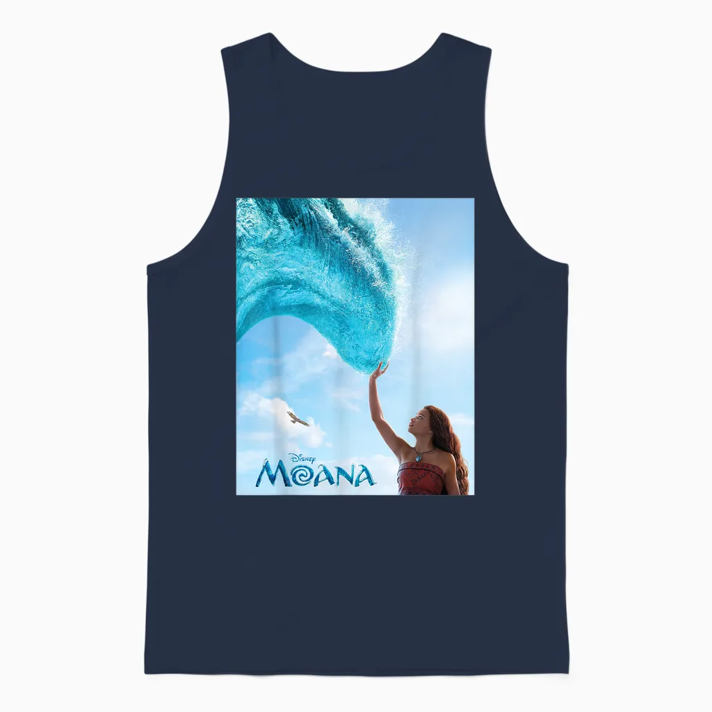 Disney Moana Live-Action Movie 2026 Ocean Wave & Logo Unisex Tank Top in Navy