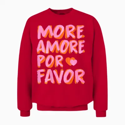 More Amore Por Favor X Mehr Liebe Selbstliebe Selflove Back T-Shirt, Black Unisex Sweatshirt - Red