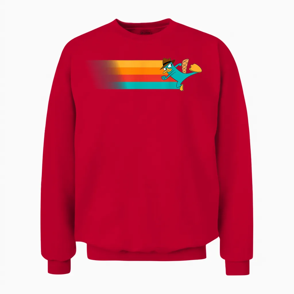 Disney Channel Phineas and Ferb Perry the Platypus T-Shirt Small Unisex Sweatshirt in Red
