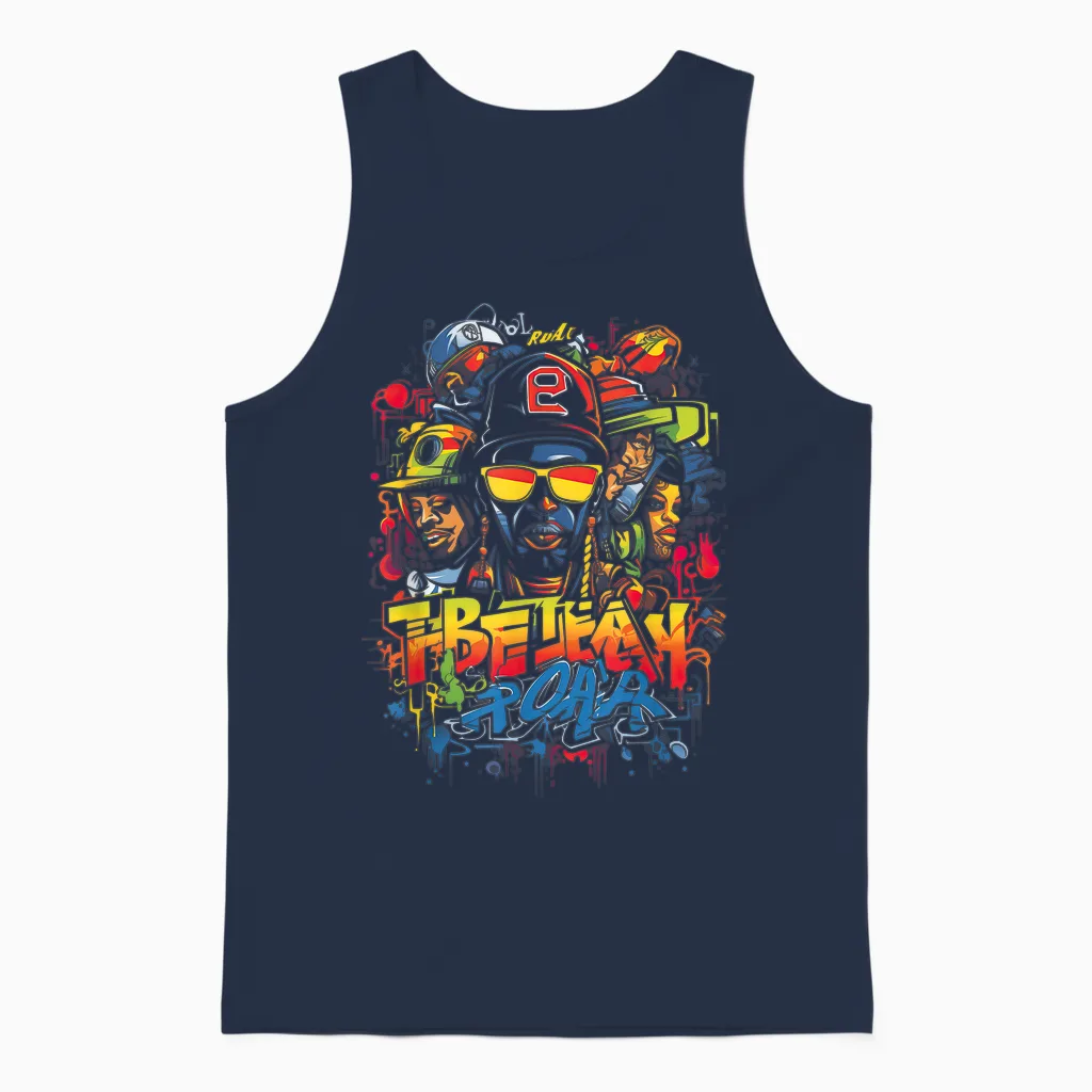 Hip Retro 80s New York Rapper Art 90er Jahre Hop Graffiti Oldschool Rap Boom Rap T-Shirt Für Unisex-Erwachsene, Multicolored, Graffiti, Crew-Kragen, Kurzarm, Polyester, S Unisex Tank Top in Navy
