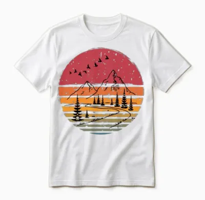 Nature Design Retro Background Unisex T-Shirt - White