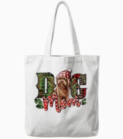 Dog Mom Tote Bags - White