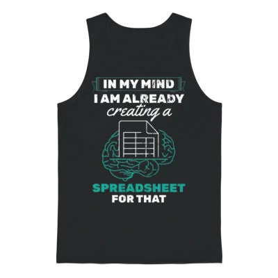 Accountant Accounting Spreadsheet Unisex Tank Top - Black