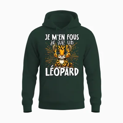Je M'en Fous Je Suis Un Leopard - Cute Leopard T-Shirt, Black, S Unisex Hoodie - Forest