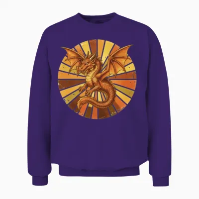 Solar Dragon Sunset Circle Unisex Sweatshirt - Purple