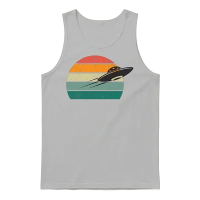 Retro Ufo Unisex Tank Top - Ash