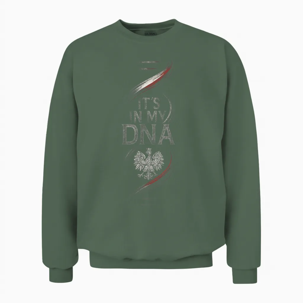 It's in My Dna - Polska Poland Polish Roots Unisex Sweatshirt in Military Green
