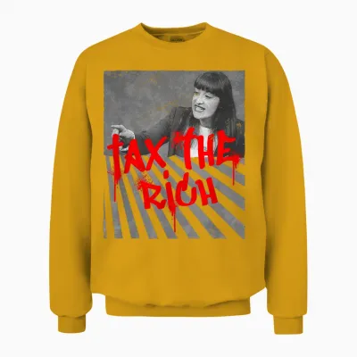 Tax the Rich! Fan Item Left Merch Heidi Reichinnek T-Shirt, Black, S Unisex Sweatshirt - Gold