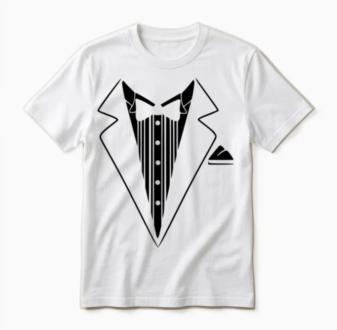 Tuxedo Jacket Costume - Halloween Unisex T-Shirt in White