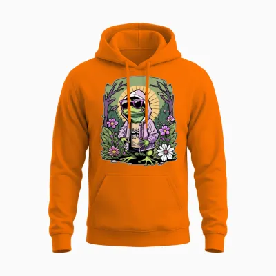 Rapper Frog Unisex Hoodie - Safety Orange