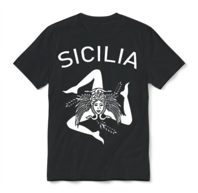 Italy Italia Sicilia Flag Sicily Palermo Unisex T-Shirt - Black