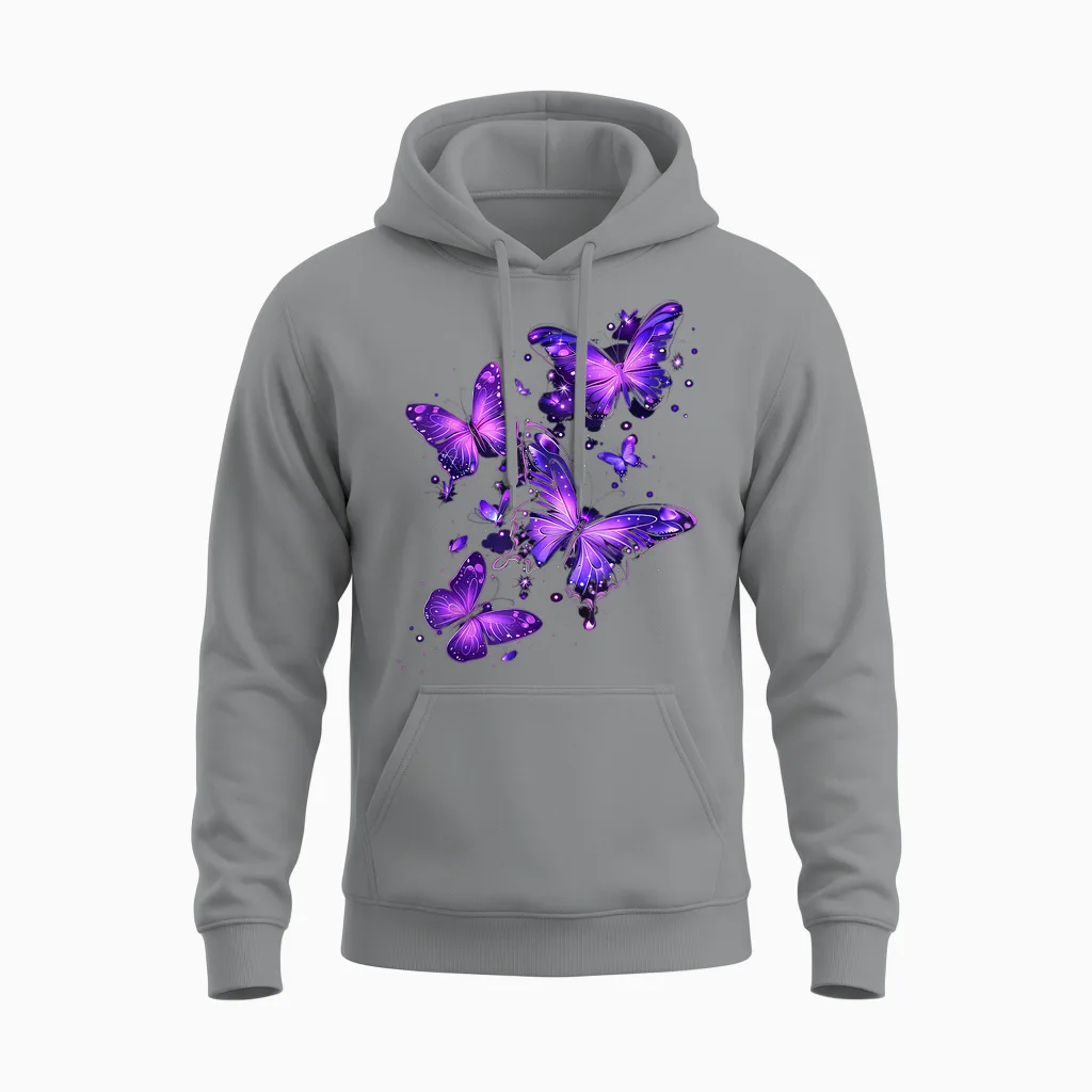 Lila Schmetterling Blaue Schmetterlinge Garten & Natur Unisex Hoodie in Sport Grey