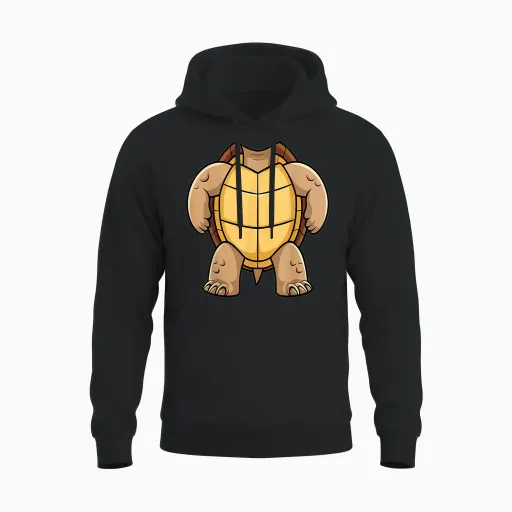 Turtle Costume for Adult, Child, Men and Women T-Shirt, Green, S Unisex Hoodie - Black