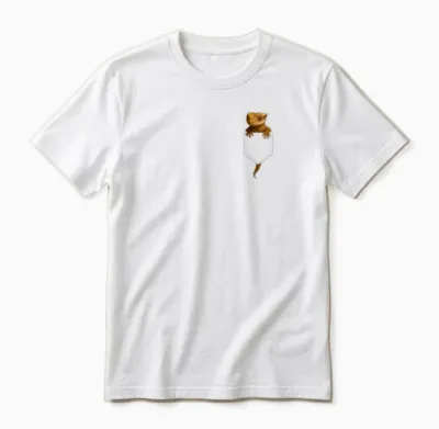 Crested Gecko Pocket Cute Exotic Lizard Reptile Pet Lover Unisex T-Shirt - White