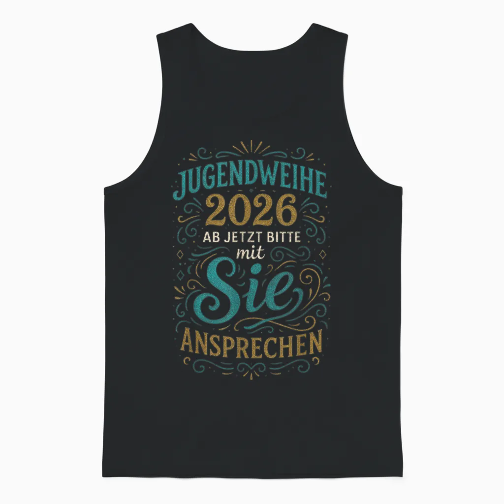 Jugendweihe 2026 Ab Jetzt Bitte Mit Sie Ansprec... Unisex Tank Top in Black