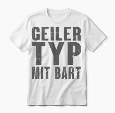 Geiler Typ Mit Bart Unisex T-Shirt - White