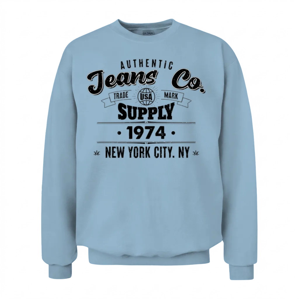 New York City Born in 1974 Vintage Birthday Unisex Sweatshirt - Light Blue