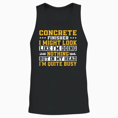 Funny Concrete Finisher Unisex Tank Top - Black