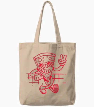 Pizzeria Italiano Best Pizza in Town (backprint) Tote Bags - Natural