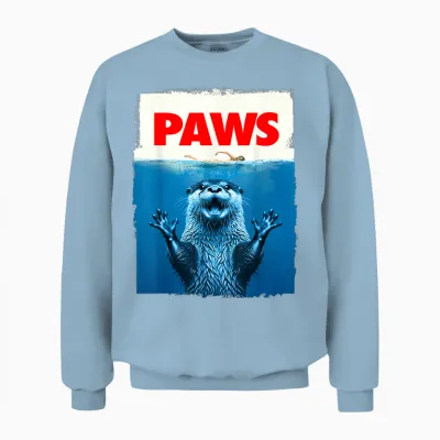 Paws Otter Lustiges Otter-Liebhaber, Geschenke Für Männer, Frauen, Kinder, Teenager Unisex Sweatshirt - Light Blue