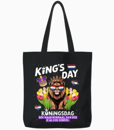 Königstag Nederland Flagge Outfit Idee Für Kinder & Koningsdag Tote Bags - Black
