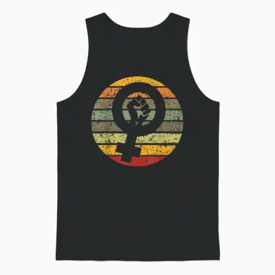 Feminismus Symbol Design Retro Vintage 70er 80er 90er Feministin Unisex Tank Top - Black