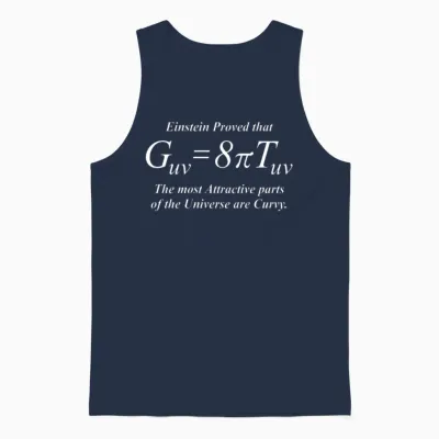 Einstein Field Equation (humor, White for Dark Unisex Tank Top - Navy