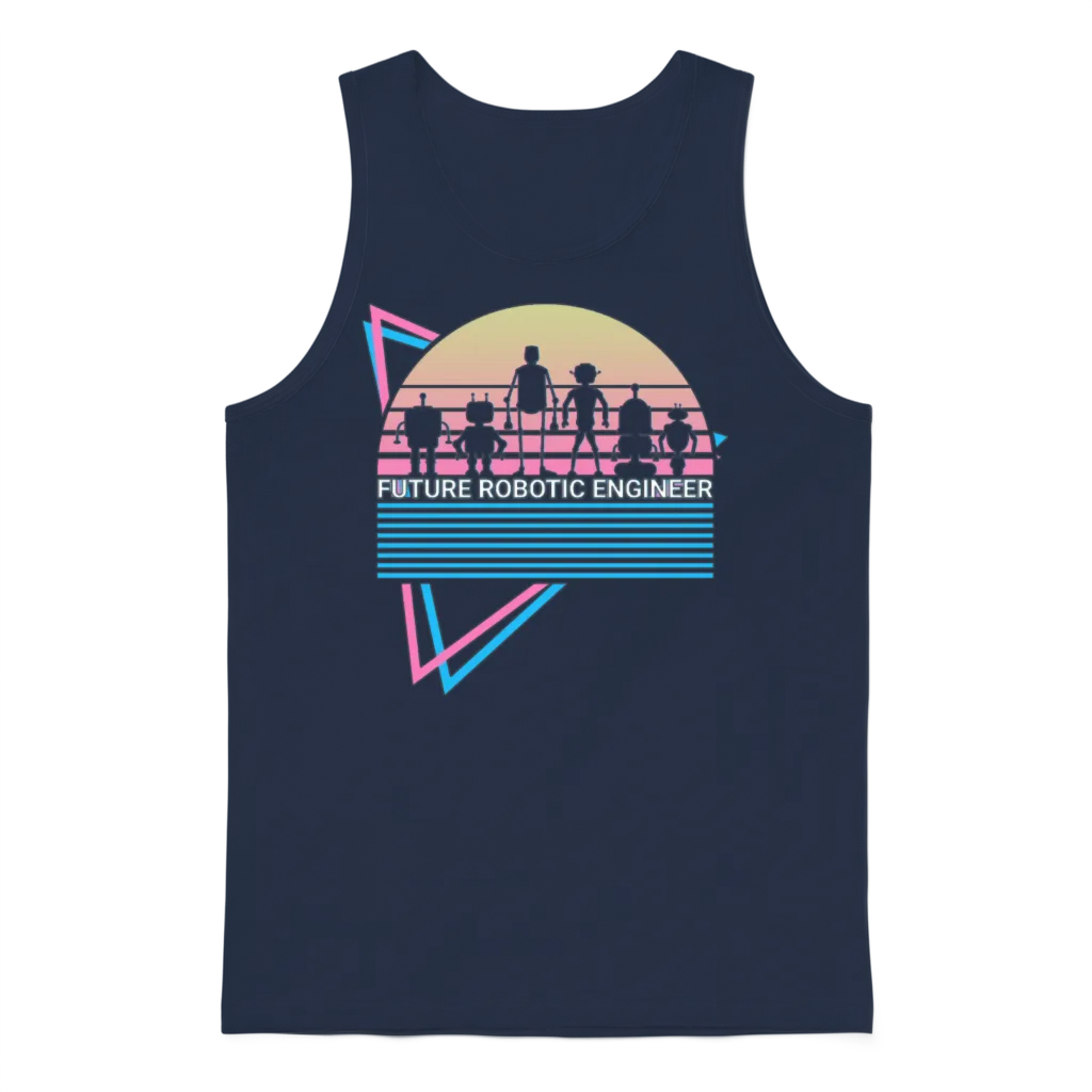 Robots Robotics Retro Unisex Tank Top - Navy